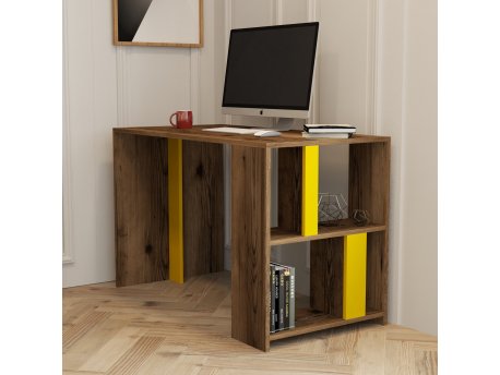 HANAH HOME Radni sto Lima Walnut Yellow