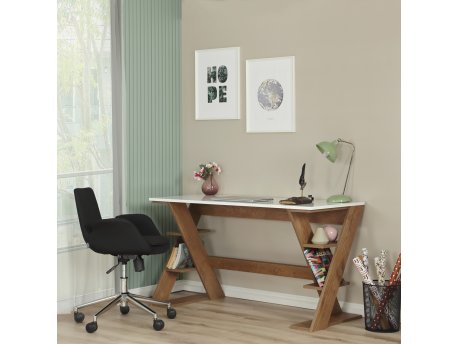 HANAH HOME Radni sto Lungo Dark Oak White