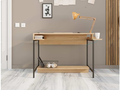 HANAH HOME Radni sto Balista Sapphire Oak Black