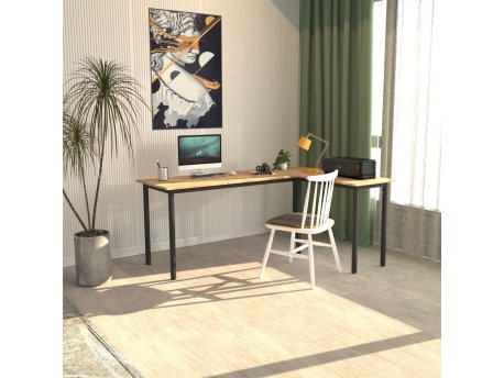 HANAH HOME Radni sto Viva L Black Atlantic Pine