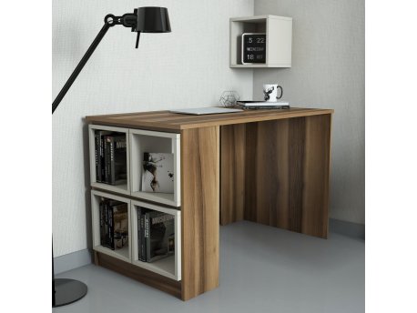 HANAH HOME Radni sto Box Walnut Cream