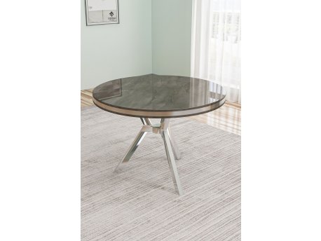 HANAH HOME Trpezarijski sto Mos Anthracite Chrome