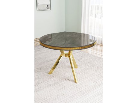 HANAH HOME Trpezarijski sto Mos Anthracite Gold