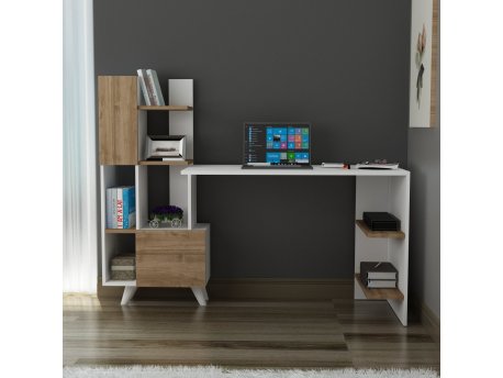 HANAH HOME Radni sto Alis White Walnut