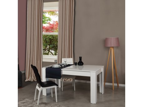 HANAH HOME Produžni trpezarijski sto Bois Shiny White