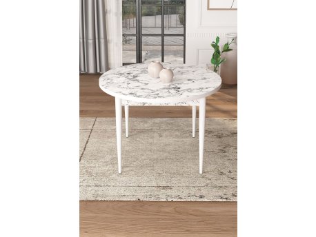 HANAH HOME Trpezarijski sto Tor White Marble White