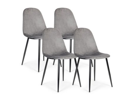 ModernHome Trpezarijske stolice 4kom Velvet siva