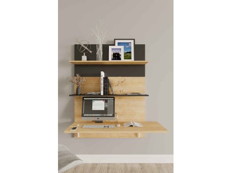HANAH HOME Radni sto Pooh Sapphire Oak Black
