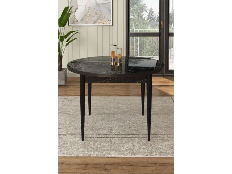 HANAH HOME Trpezarijski sto Rox Black Marble Black