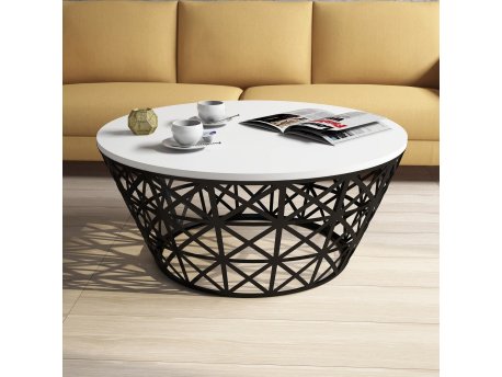 HANAH HOME Sto za kafu Stil Metal Ferforje White