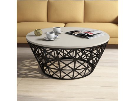 HANAH HOME Sto za kafu Stil Metal Ferforje Cream