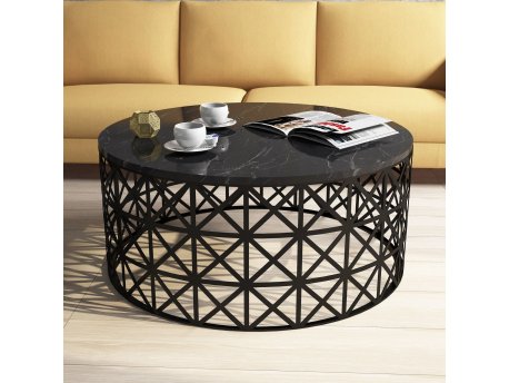 HANAH HOME Sto za kafu Selin Black Marble