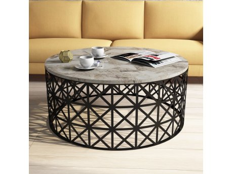 HANAH HOME Sto za kafu Selin White Marble