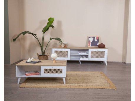 HANAH HOME Sto za kafu Goose White Hrast
