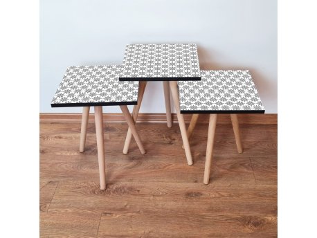 HANAH HOME Set 3 stočića 3Shp10 White