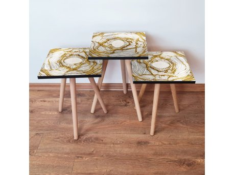 HANAH HOME Set 3 stočića 3Shp101 Cream