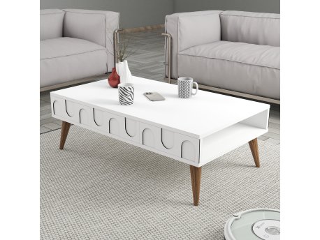 HANAH HOME Sto za kafu Lyon 34 White Walnut