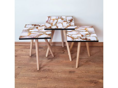 HANAH HOME Set 3 stočića 3Shp106 White