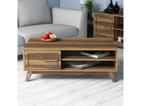 HANAH HOME Sto za kafu Ayla Walnut