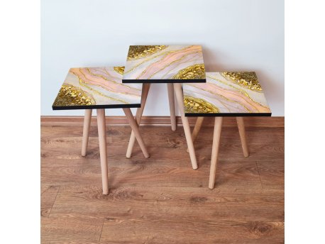 HANAH HOME Set 3 stočića 3Shp113 Salmon