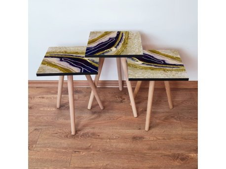HANAH HOME Set 3 stočića 3Shp114 Navy Blue