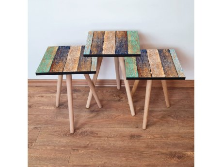 HANAH HOME Set 3 stočića 3Shp115 Green