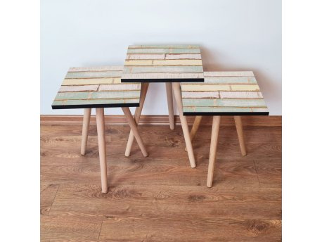 HANAH HOME Set 3 stočića 3Shp117 Green