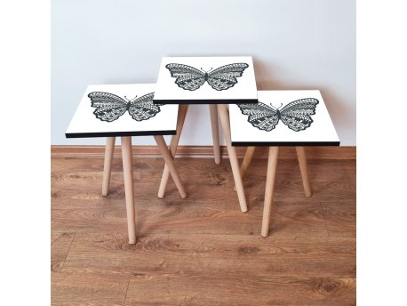 HANAH HOME Set 3 stočića 3Shp12 White