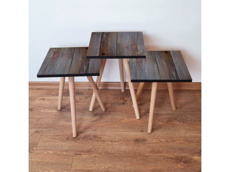 HANAH HOME Set 3 stočića 3Shp120 Grey