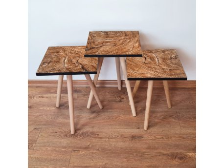 HANAH HOME Set 3 stočića 3Shp122 Camel