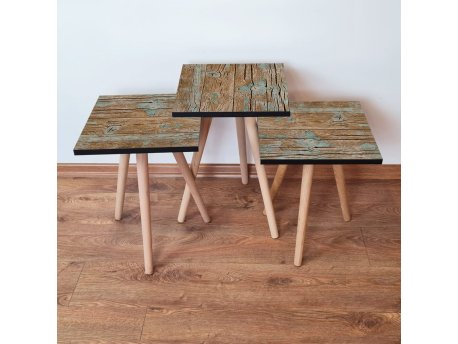 HANAH HOME Set 3 stočića 3Shp124 Green