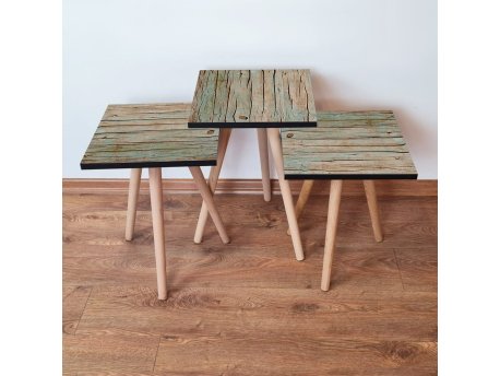 HANAH HOME Set 3 stočića 3Shp125 Green