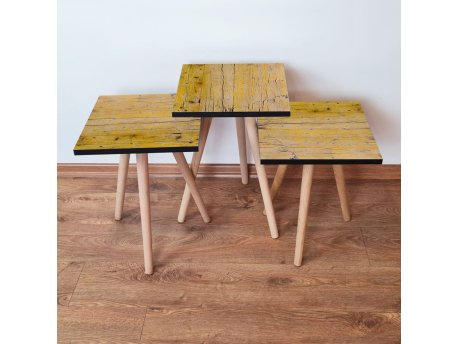 HANAH HOME Set 3 stočića 3Shp127 Yellow