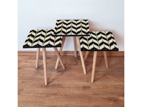 HANAH HOME Set 3 stočića 3Shp130 White