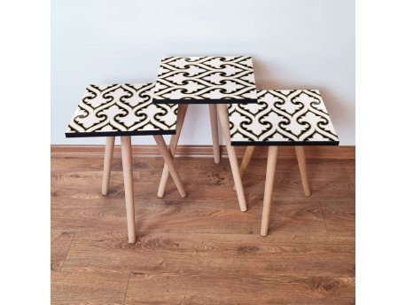 HANAH HOME Set 3 stočića 3Shp131 White