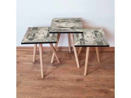 HANAH HOME Set 3 stočića 3Shp134 Grey