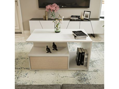 HANAH HOME Sto za kafu Mana Beige White