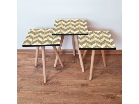 HANAH HOME Set 3 stočića 3Shp137 Cream