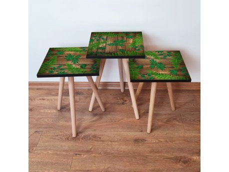 HANAH HOME Set 3 stočića 3Shp14 Green