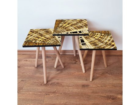 HANAH HOME Set 3 stočića 3Shp142 Gold
