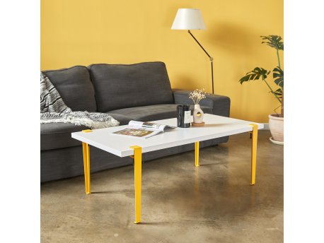 HANAH HOME Sto za kafu Fonissa White Yellow
