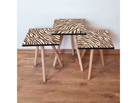 HANAH HOME Set 3 stočića 3Shp150 Brown