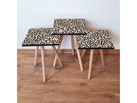 HANAH HOME Set 3 stočića 3Shp152 Black