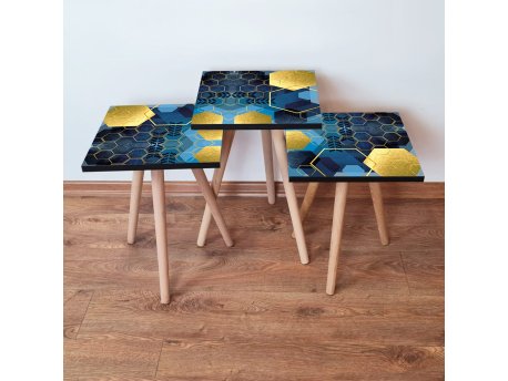 HANAH HOME Set 3 stočića 3Shp160 Navy Blue