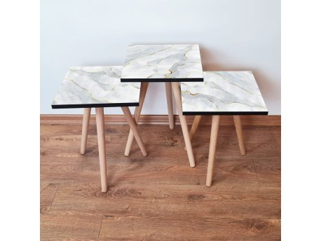 HANAH HOME Set 3 stočića 3Shp161 White