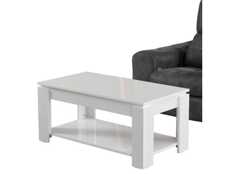 HANAH HOME Sto za kafu Shelf Shiny White