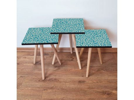 HANAH HOME Set 3 stočića 3Shp171 Blue