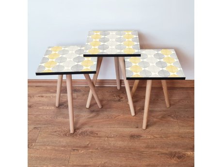 HANAH HOME Set 3 stočića 3Shp177 Grey