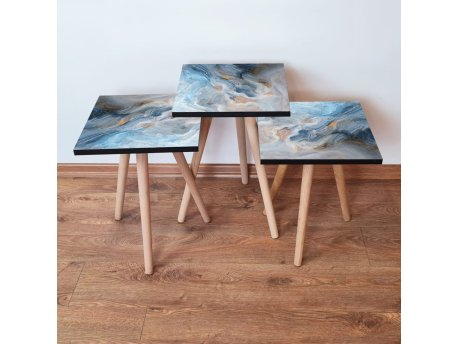 HANAH HOME Set 3 stočića 3Shp178 Blue