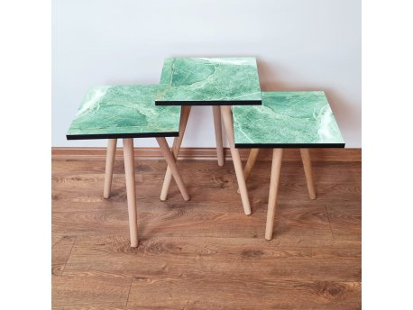 HANAH HOME Set 3 stočića 3Shp179 Green
